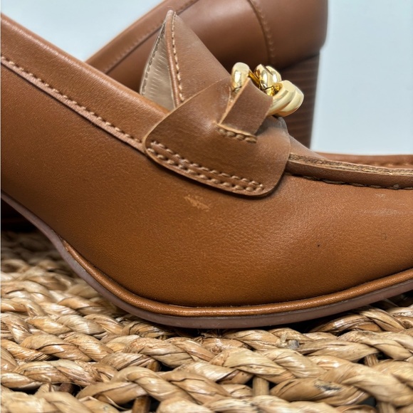 Jones New York Cyri Heeled Loafer Pumps | Women’s 9M Tan Block Heel Chain Detail - Picture 12 of 12